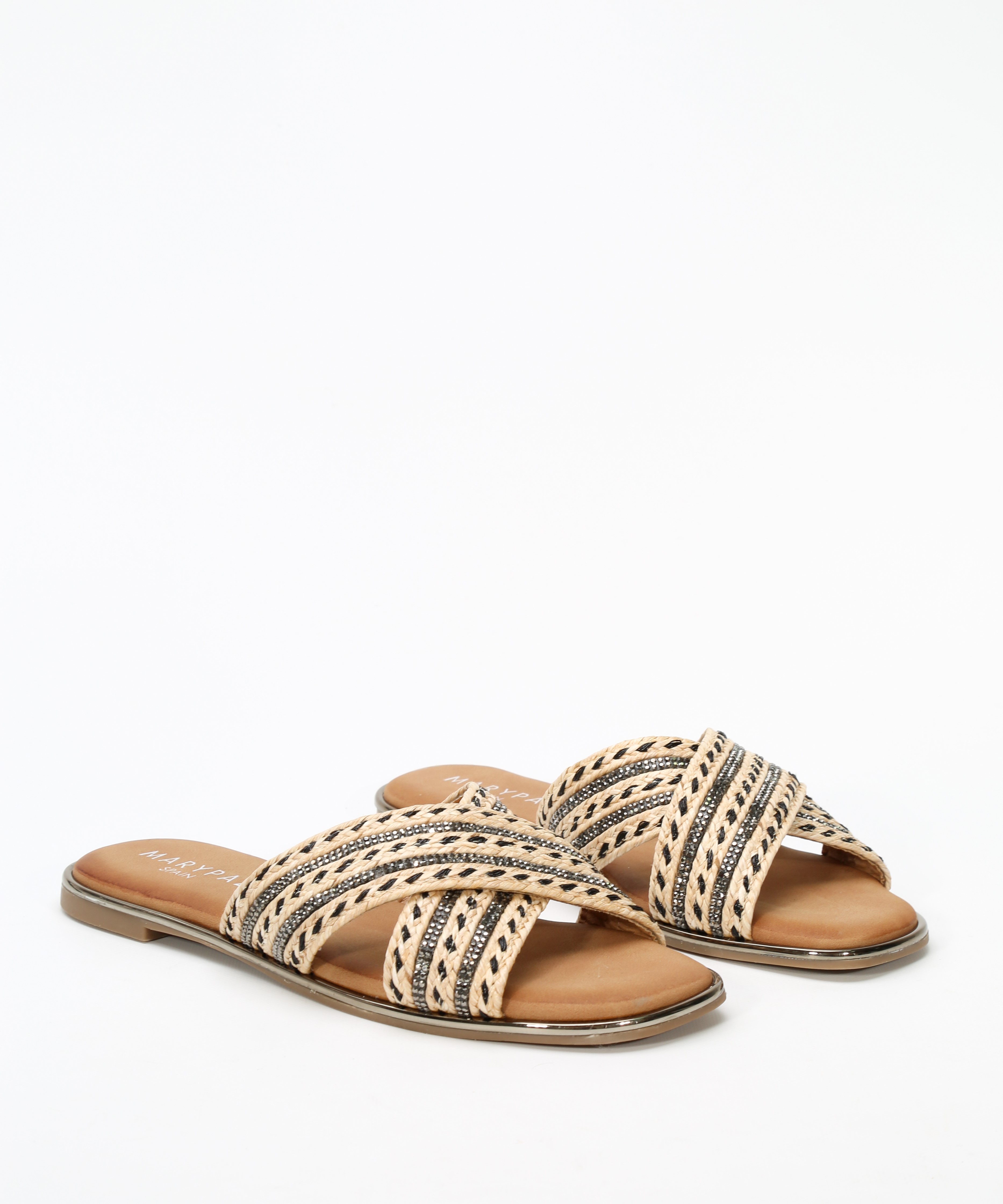 Sandalias planas cruceta brillo image number null